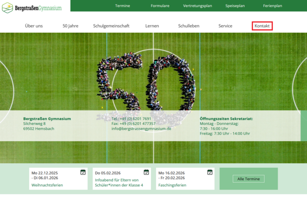 Kontakt vom Bergstrassengymnasium